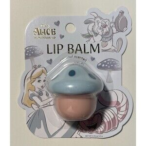 Disney Alice in Wonderland Mushroom Lip Balm Coconut Scented Blue New NIP